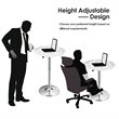 Pemberly Row Round Height Adjustable 360-degree Swivel Bistro Bar Table in White
