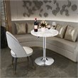 Pemberly Row Round Height Adjustable 360-degree Swivel Bistro Bar Table in White