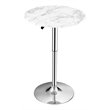 Pemberly Row Round Height Adjustable 360-degree Swivel Bistro Bar Table in White