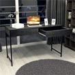 Pemberly Row 2-drawer Contemporary Engineered Wood Computer Desk in Black