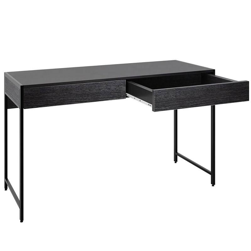 Pemberly Row 2-drawer Contemporary Engineered Wood Computer Desk in Black