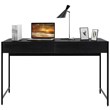 Pemberly Row 2-drawer Contemporary Engineered Wood Computer Desk in Black