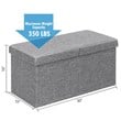 Pemberly Row 30'' Folding Storage Ottoman w/ Lift Top/Bedroom Bench - Light Gray