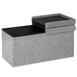 Pemberly Row 30'' Folding Storage Ottoman w/ Lift Top/Bedroom Bench - Light Gray