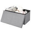 Pemberly Row 30'' Folding Storage Ottoman w/ Lift Top/Bedroom Bench - Light Gray