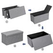 Pemberly Row 30'' Folding Storage Ottoman w/ Lift Top/Bedroom Bench - Light Gray