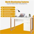 Pemberly Row Contemporary Engineered Wood Computer Desk with Drawers in Natural