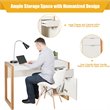 Pemberly Row Contemporary Engineered Wood Computer Desk with Drawers in Natural