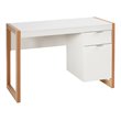 Pemberly Row Contemporary Engineered Wood Computer Desk with Drawers in Natural