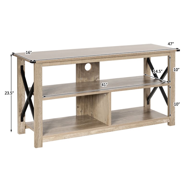 Pemberly Row Wood TV Stand for TV's up to 55
