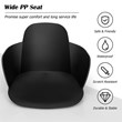 Pemberly Row Plastic & Iron Dining Chair w/ Petal-Shape Seat in Black (Set of 2)