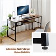 Pemberly Row 55'' Engineered Wood Computer Desk with Storage Shelf in Brown