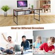 Pemberly Row 55'' Engineered Wood Computer Desk with Storage Shelf in Brown