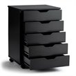 Pemberly Row 5-drawer Wheels Chest Storage Dresser Floor Cabinet Organizer-Black
