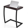 Pemberly Row C-shaped MDF and Steel End Table with Steel Frame in Coffee