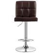 Pemberly Row PU Leather & Metal Adjustable Swivel Bar Stools in Brown (Set of 2)