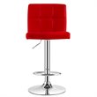 Pemberly Row PU Leather and Metal Adjustable Swivel Bar Stools in Red (Set of 2)