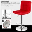 Pemberly Row PU Leather and Metal Adjustable Swivel Bar Stools in Red (Set of 2)
