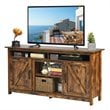 Pemberly Row 60'' TV Stand Entertainment Center with Shelves & Cabinet in Brown