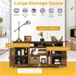 Pemberly Row 60'' TV Stand Entertainment Center with Shelves & Cabinet in Brown