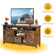 Pemberly Row 60'' TV Stand Entertainment Center with Shelves & Cabinet in Brown