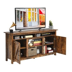 Pemberly Row 60'' TV Stand Entertainment Center with Shelves & Cabinet in Brown