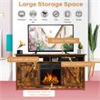Pemberly Row 60'' TV Stand Entertainment Center with Electric Fireplace in Brown