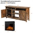 Pemberly Row 60'' TV Stand Entertainment Center with Electric Fireplace in Brown