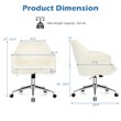 Pemberly Row Metal Sponge and Faux Fur Adjustable Swivel Office Chair in Beige