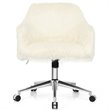 Pemberly Row Metal Sponge and Faux Fur Adjustable Swivel Office Chair in Beige