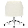 Pemberly Row Metal Sponge and Faux Fur Adjustable Swivel Office Chair in Beige