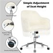 Pemberly Row Metal Sponge and Faux Fur Adjustable Swivel Office Chair in Beige