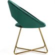 Pemberly Row Velvet Accent Chair with Golden Metal Leg in Dark Green