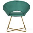 Pemberly Row Velvet Accent Chair with Golden Metal Leg in Dark Green