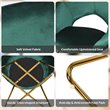 Pemberly Row Velvet Accent Chair with Golden Metal Leg in Dark Green