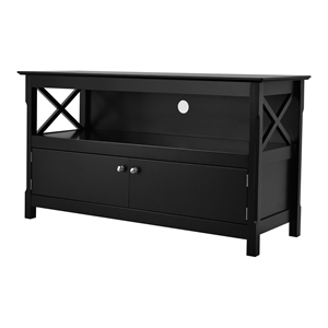 Pemberly Row Free Standing Console TV Media Cabinet for TVs up to 48&quot in Black