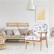 Pemberly Row Sponge & Fabric Accent Armchair with Rubber Wood Leg in Multi-Color