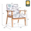 Pemberly Row Sponge & Fabric Accent Armchair with Rubber Wood Leg in Multi-Color