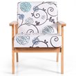 Pemberly Row Sponge & Fabric Accent Armchair with Rubber Wood Leg in Multi-Color