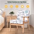 Pemberly Row Sponge & Fabric Accent Armchair with Rubber Wood Leg in Multi-Color