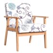 Pemberly Row Sponge & Fabric Accent Armchair with Rubber Wood Leg in Multi-Color