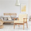 Pemberly Row Sponge & Fabric Accent Armchair with Rubber Wood Leg in Yellow
