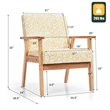 Pemberly Row Sponge & Fabric Accent Armchair with Rubber Wood Leg in Yellow