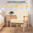 Pemberly Row Sponge & Fabric Accent Armchair with Rubber Wood Leg in Yellow