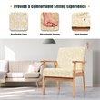 Pemberly Row Sponge & Fabric Accent Armchair with Rubber Wood Leg in Yellow