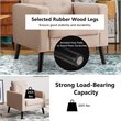 Pemberly Row Contemporary Fabric Accent Chair with Rubber Wood Legs in Beige
