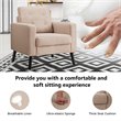 Pemberly Row Contemporary Fabric Accent Chair with Rubber Wood Legs in Beige