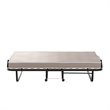 Pemberly Row Sturdy Metal Frame & Foam Mattress Rollaway Guest Folding Bed-Black