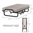 Pemberly Row Sturdy Metal Frame & Foam Mattress Rollaway Guest Folding Bed-Black