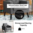Pemberly Row Contemporary Fabric Accent Chair with Rubber Wood Legs in Gray